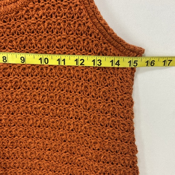 Aerie Sleeveless Crochet Sweater Burn Orange Size L - Picture 5 of 8